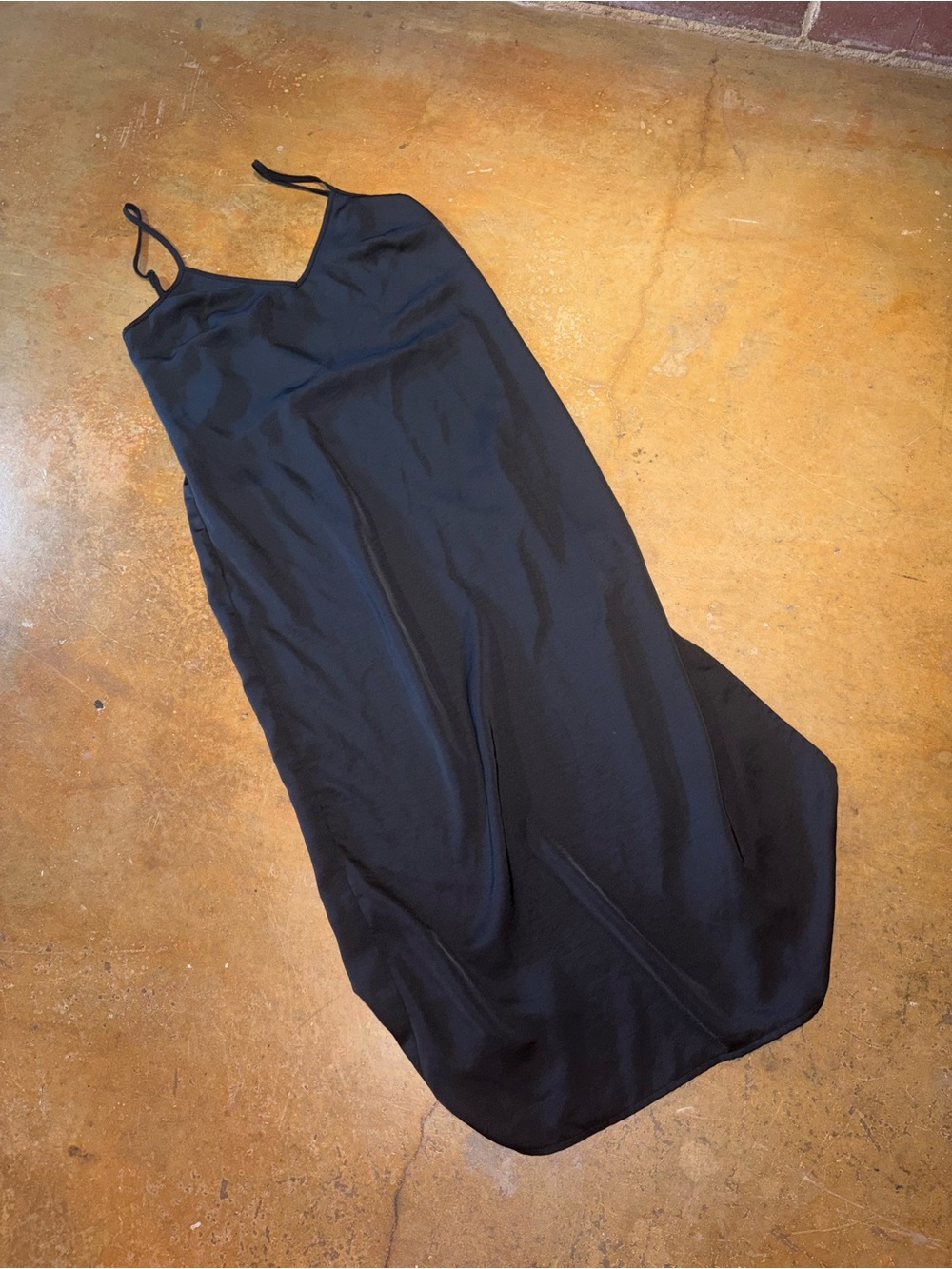 a new day Black Satin Slip Maxi Dress